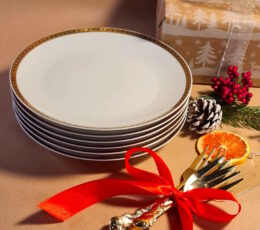 6 FARFURII PENTRU TORT, PORȚELAN BAVAREZ DIN ANII 50 # SET CADOU DE CRĂCIUN