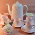 CADOU DE COLECȚIE # MINTON PINK SHELL FIFE – SERVICIU DE CAFEA DEOSEBIT DE RAR, DE PESTE 125 DE ANI