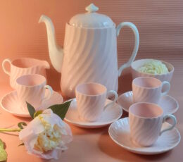 CADOU DE COLECȚIE # MINTON PINK SHELL FIFE - SERVICIU DE CAFEA DEOSEBIT DE RAR, DE PESTE 125 DE ANI